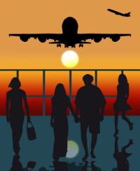 Distributeur de bannières personnalisées à l’aéroport